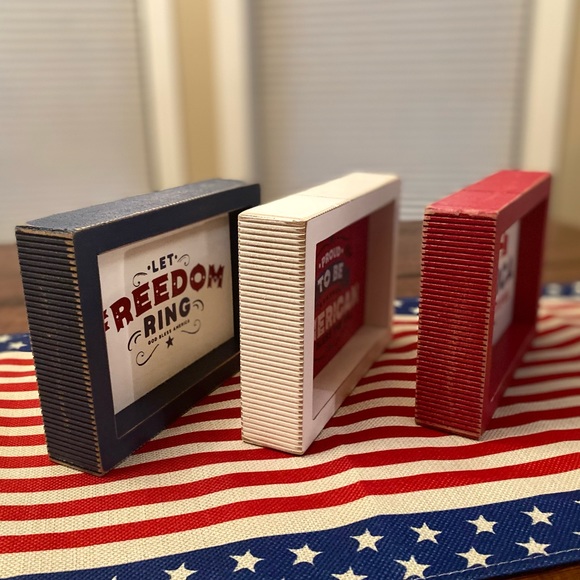 Patriotic Tier Tray Set Of 3, Let Freedom Ring & Proud To Be An American Signs - Picture 5 of 16